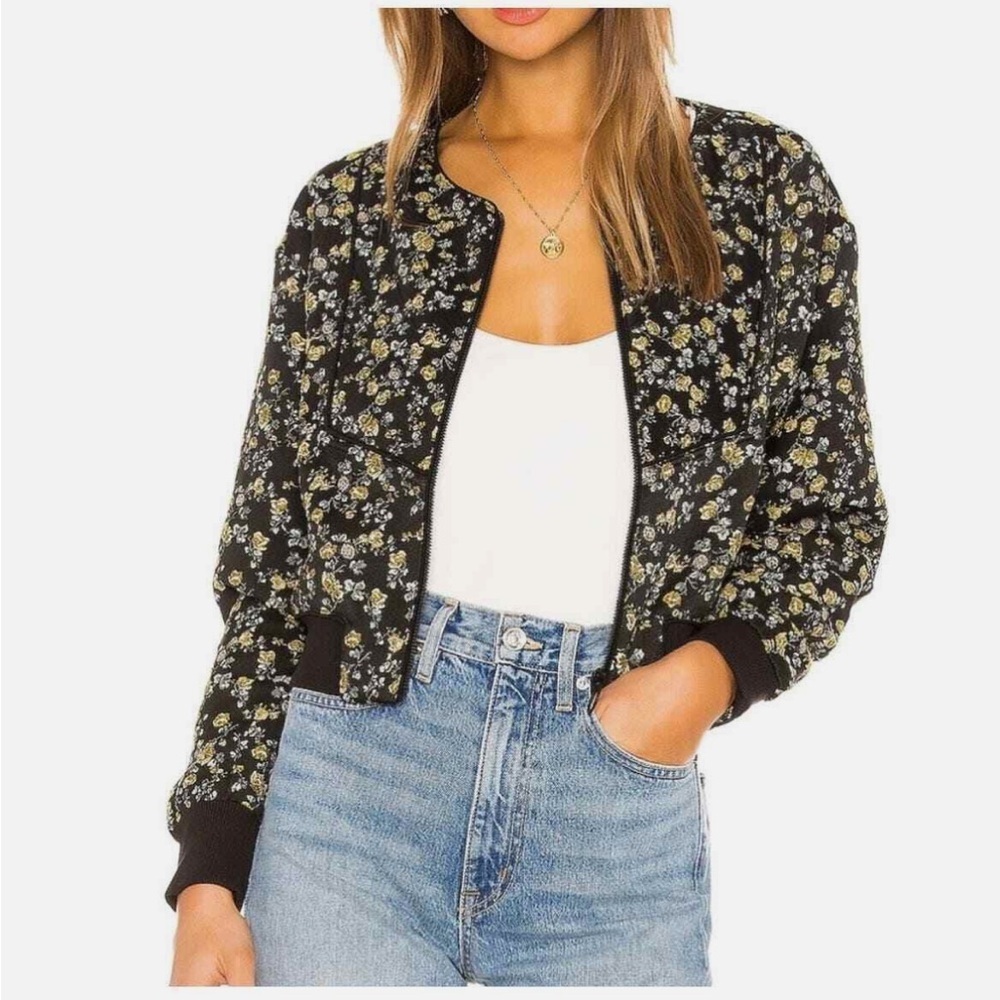 Tularosa Isabelle Jacket in Yellow Rose Floral cropped XS